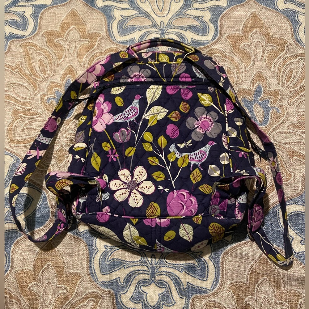 Vera Bradley Floral Nightingale Backpack RETIRED PATTERN - Picture 2 of 6
